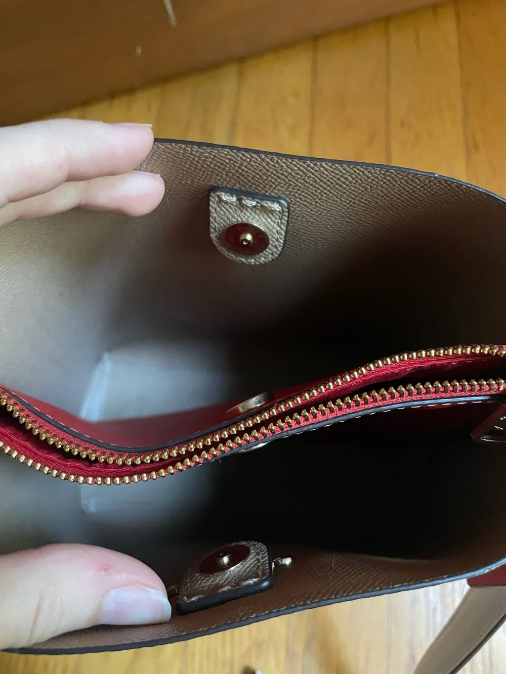 Coach Mollie Bucket Bag 22 in cherry print
